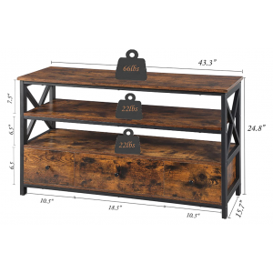 Large TV Stand Industrial Storage Sideboard Rustic Metal Cabinet - Image 6