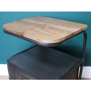 Industrial Bedside Cabinet Vintage Rustic Metal Side Table Unit - Image 4
