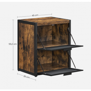 Rustic Bedside Table Vintage Industrial Style Side Cabinet - Image 6