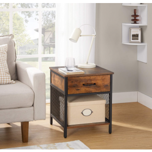 Industrial Bedside Table Rustic Metal Side End Cabinet Stand - Image 2