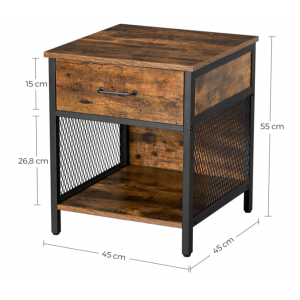 Industrial Bedside Table Rustic Metal Side End Cabinet Stand - Image 4