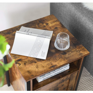 Rustic Bedside Table Industrial Vintage Style Cabinet Unit - Image 4