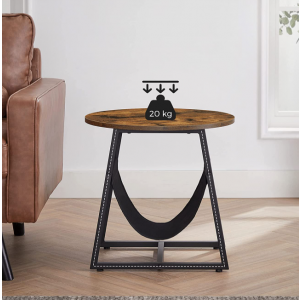 Industrial Side Table Small Round End Rustic Magazine Holder - Image 3