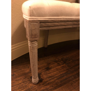 French Bedroom Bench Vintage Window Seat Shabby Chic Antique Style Bed Furniture - Image 6