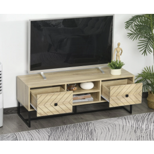 Industrial TV Stand Vintage Retro Media Cabinet Rustic Metal Storage Shelf Unit - Image 2