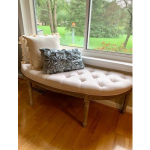 French Bedroom Bench Vintage Window Seat Shabby Chic Antique Style Bed Furniture - Image 10
