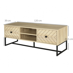Industrial TV Stand Vintage Retro Media Cabinet Rustic Metal Storage Shelf Unit - Image 6