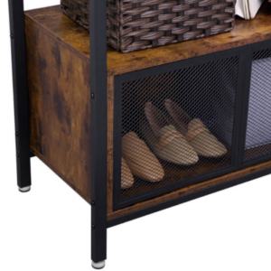 Industrial Clothes Rail Vintage Style Open Wardrobe Cabinet - Image 4