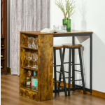 Industrial Bar Table and Stools Vintage Breakfast Dining Tall Rustic Kitchen Set