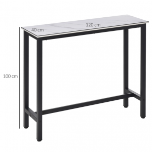 Modern Bar Table Tall Narrow Slim Breakfast Vintage Industrial Style Dining Furniture - Image 3