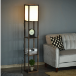 Industrial Floor Lamp Tall Rustic Display Cabinet Vintage Free Standing Light Shelf