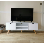 Scandinavian TV Stand Vintage Retro Furniture Storage Media Unit White Cabinet