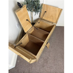 Rustic Coffee Table Solid Wood Storage Trunk Vintage Industrial Blanket Box Unit - Image 5