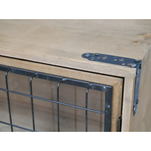 Industrial Side Cabinet Vintage Display Glass Storage Bar Cupboard - Image 4