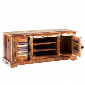 Rustic TV Stand Vintage Industrial Media Cabinet Large Retro Solid Wood Storage Sideboard - Image 5