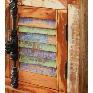 Large TV Stand Rustic Solid Wood Unit Vintage Industrial Media Storage Cabinet - Image 3