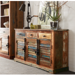 Large Industrial Sideboard Vintage Retro Cabinet Rustic Solid Wood Storage Cupboard