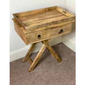 Scandinavian Side Table Vintage Industrial Style Drinks Tray Rustic Cabinet - Image 3
