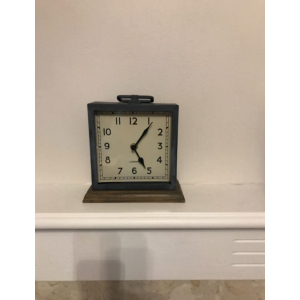 Rustic Metal Clock Vintage Industrial Style Tabletop Art Decor - Image 5