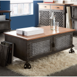 Industrial Coffee Table Vintage Retro Furniture On Wheels