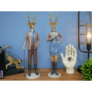 Resin Stag Ornament Lady Figurine Sculpture Home Art Decor - Image 4