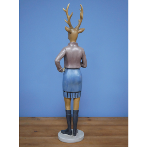 Resin Stag Ornament Lady Figurine Sculpture Home Art Decor - Image 2