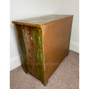 Rustic Side Cabinet Vintage Retro Storage Cupboard Industrial Style Small Sideboard - Image 6