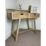 Rustic Computer Desk Vintage Industrial Style Workstation Solid Wood Writing Table