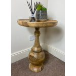 Solid Wood Side Table Vintage Retro Sofa End Round Coffee Plant Lamp Stand Furniture