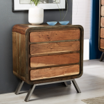 Industrial Chest of Drawers Vintage Retro Sideboard Rustic Solid Wood Cabinet