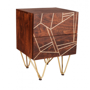 Industrial Bedside Table Vintage Retro Side Cabinet Rustic Unit - Image 3