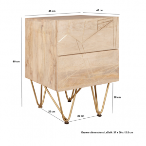 Industrial Bedside Table Vintage Retro Side Cabinet - Image 3