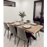Large Dining Table Rustic Solid Wood Industrial Vintage Metal Kitchen Furniture