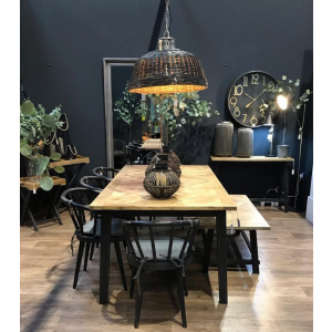 Scandinavian Dining Table Vintage Nordic Farmhouse Large Wooden Furniture - Image 2