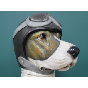 Resin Dog Sculpture Large Racing Driver Beagle Dogs Head Bust Figure - Image 4