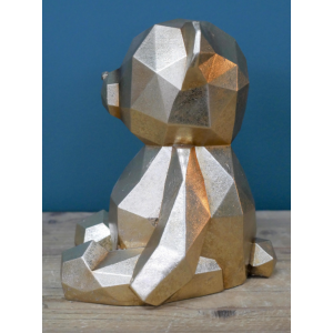 Golden Bear Ornament Small Table Sculpture Geometric Retro Animal Statue Decor - Image 5