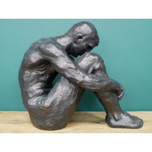 Sitting Man Ornament Industrial Style Home Art Decor Statue - Image 2