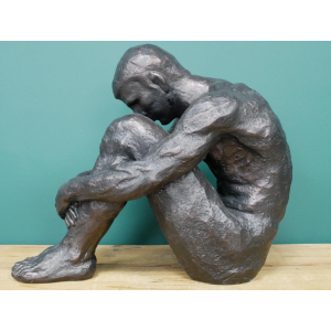 Sitting Man Ornament Industrial Style Home Art Decor Statue - Image 4