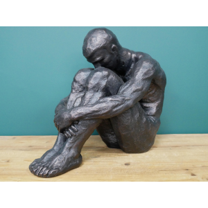 Sitting Man Ornament Industrial Style Home Art Decor Statue - Image 5