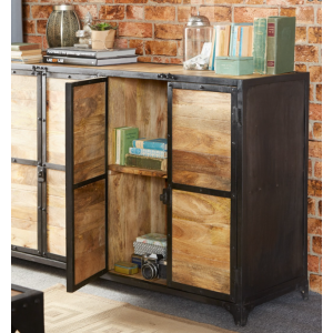 Industrial Storage Sideboard Large Rustic Solid Wood Cupboard Vintage Cabinet - Image 7