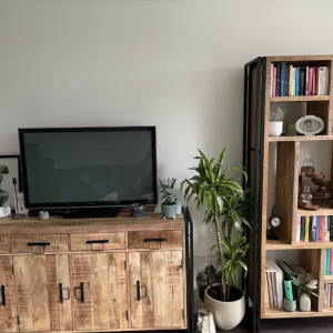 Large Industrial Sideboard Vintage Retro Solid Wood Side Cabinet Metal Storage Cupboard - Image 3