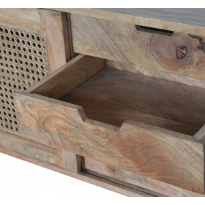 Rattan Storage Cabinet Wooden Woven Cupboard Nordic Scandinavian Sideboard - Image 3