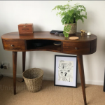 Mid Century Console Table Scandinavian Solid Wood Dressing Table Nordic Vintage Desk