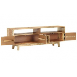 Rustic TV Stand Vintage Industrial Style Media Cabinet Solid Wood Unit - Image 5
