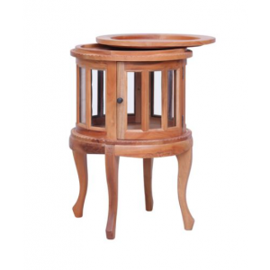 Tea Display Cabinet Glass Storage Unit Antique Drinks Chest Solid Mahogany Tray - Image 4