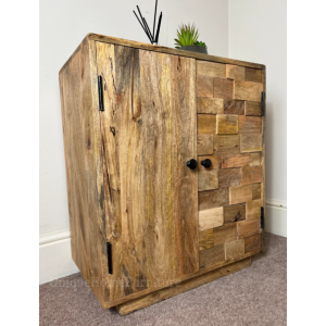 Scandinavian Storage Cabinet Vintage Retro Side Cupboard Rustic Solid Wood Shelf Unit - Image 4
