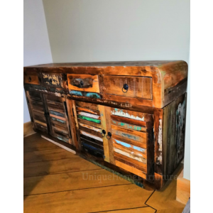 Large Industrial Sideboard Rustic Solid Cupboard Vintage Side Cabinet - Image 2