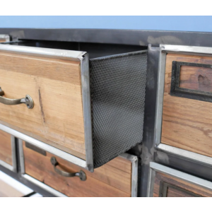 Rustic Metal Sideboard Vintage Retro Chest Drawers Industrial Side Cabinet - Image 2