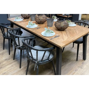 Scandinavian Dining Table Vintage Nordic Farmhouse Large Wooden Furniture - Image 3