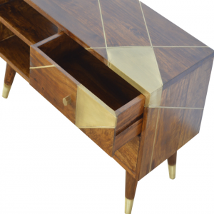 Nordic TV Stand Mid Century Vintage Media Solid Wood Cabinet Unit - Image 3